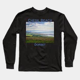 Chesil Beach, Dorset, England UK.  British coast art design Long Sleeve T-Shirt